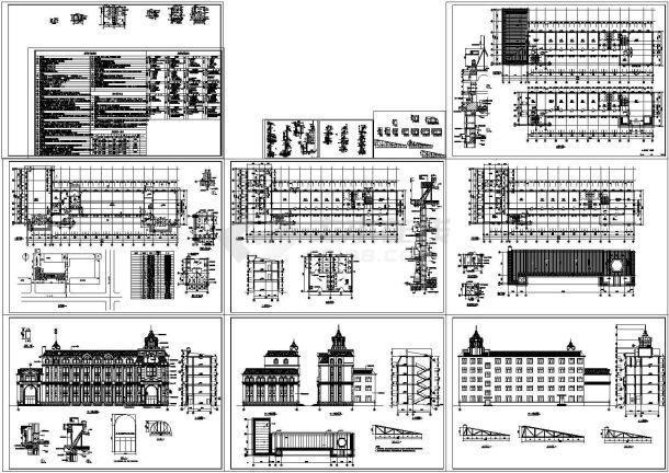 市区某地社保局全套建筑结构设计cad图纸（含效果图）-图一