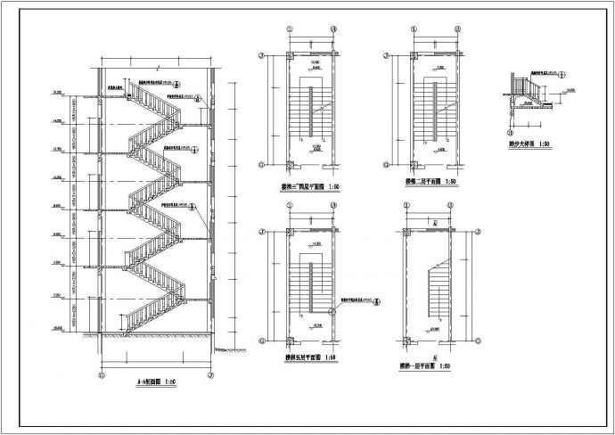 室内家装楼梯、电梯、卫生间设计施工图_图1