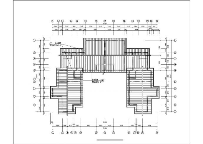 某别墅区650平米2层框混结构双拼别墅建筑设计CAD图纸_图1
