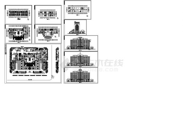 哈尔滨地区某10层大型假日大酒店建筑设计CAD施工图-图一