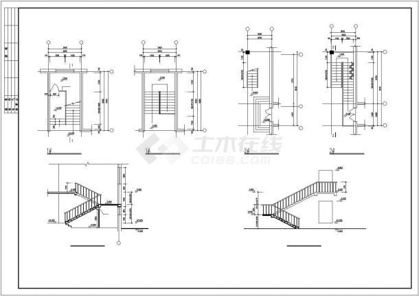 长沙市某工厂1700平米2层砖混结构办公楼建筑设计CAD图纸-图二