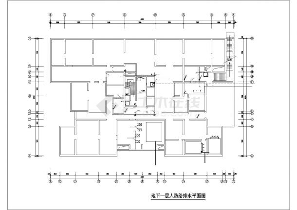 海口市某小区26层框架结构民居住宅楼全套给排水设计CAD图纸-图二