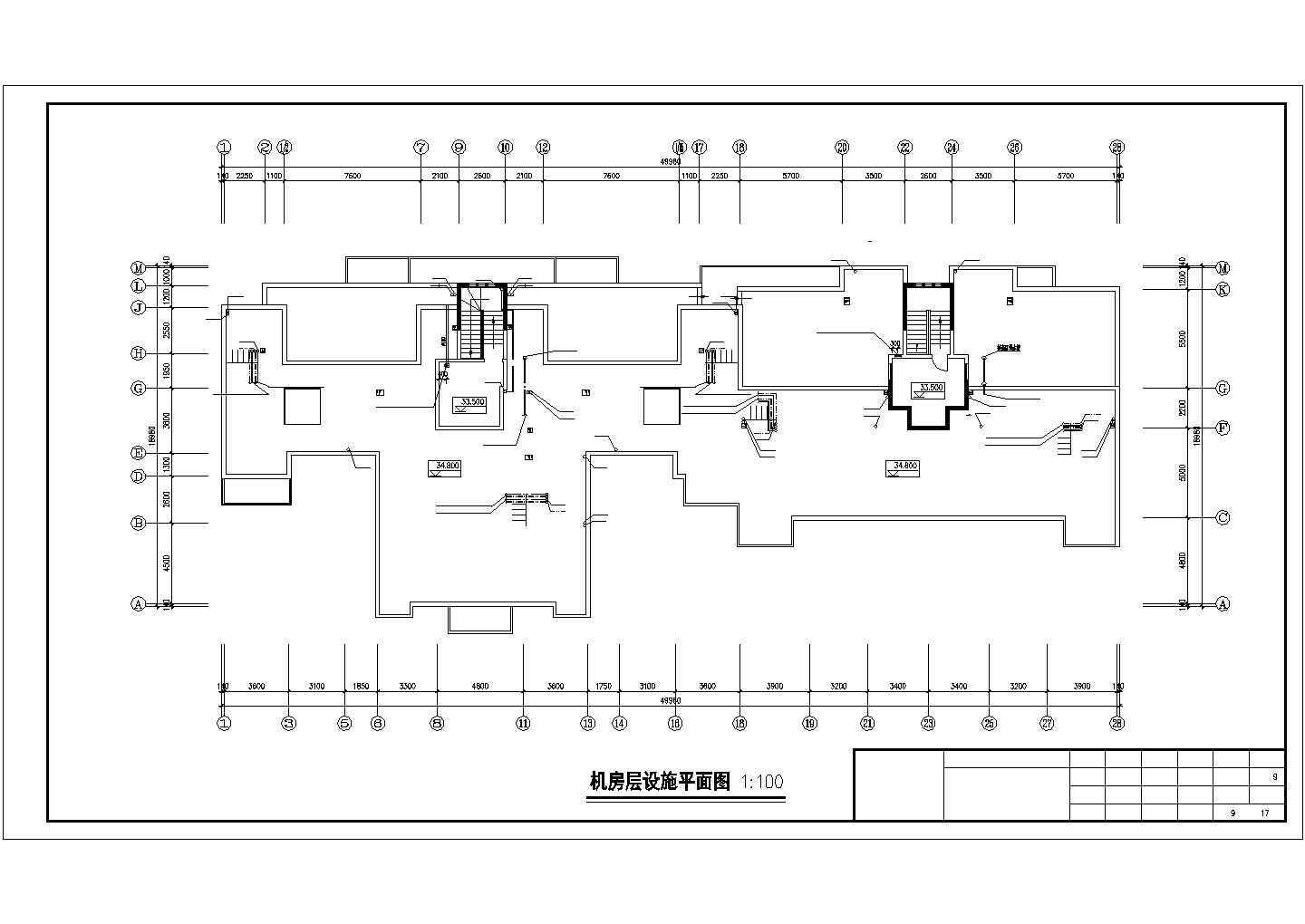 衡水市某小区11层框架结构住宅楼给排水设计CAD图纸