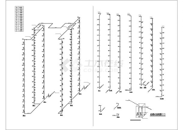 西安市万盛花园小区14层框架结构住宅楼给排水设计CAD图纸-图一