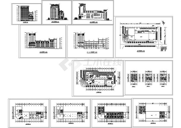 7千平米8层高档星级大酒店建筑设计CAD施工图（含总图）-图一