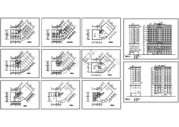 乌鲁木齐市某沿街12+1层星级大酒店建筑设计CAD施工图-图二
