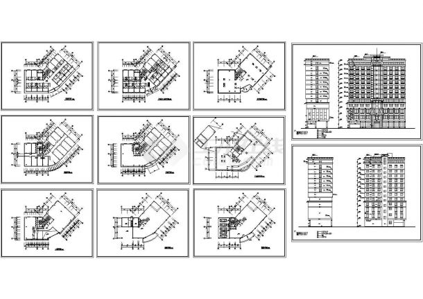 西安市雁塔区某13层假日大酒店建筑设计CAD施工图-图二