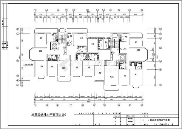 昆明市某小区12层框架结构住宅楼全套给排水设计CAD图纸-图二