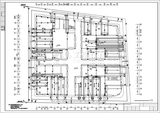 郑州市某工厂家属院6+1层砖混住宅楼给排水设计CAD图纸-图二