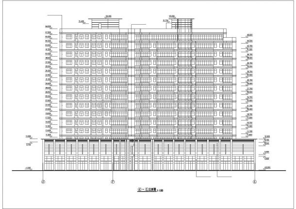 宁波市某街道1.9万平米15层高档大酒店全套建筑设计CAD图纸-图二