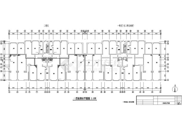 扬州市某小区8层混合结构住宅楼给排水设计CAD图纸（含地下1层）-图二