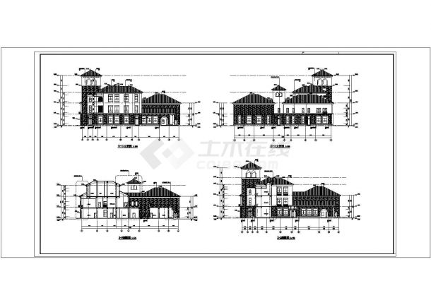 万科金域蓝湾小区三层幼儿园建筑设计施工CAD图-图二