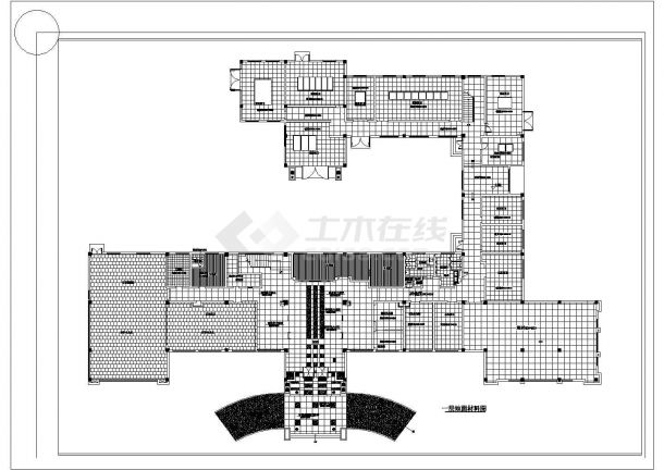 某地区办公楼整层室内装饰地面材料cad设计施工图-图二