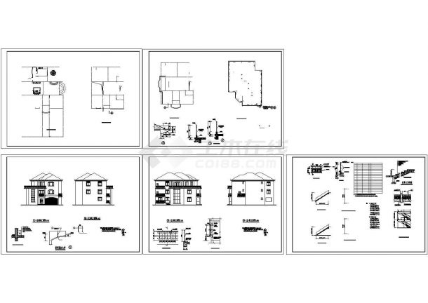 某三层框架结构别墅设计cad全套建筑施工图（甲级院设计）-图一