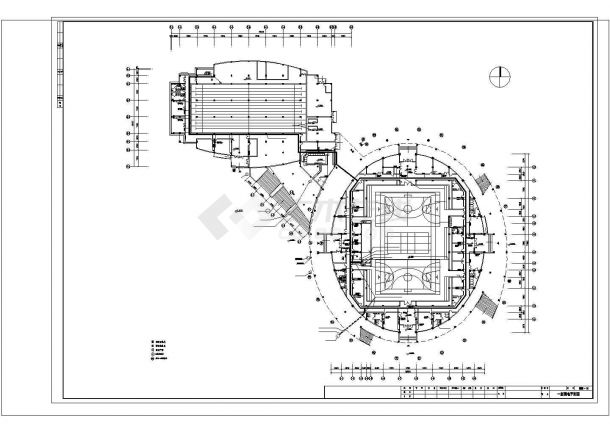某地区二层体育馆游泳馆电气设计（一二层弱电平面图）-图二