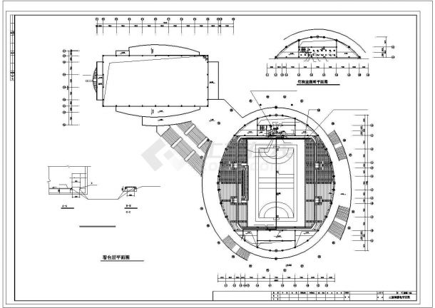 二层体育馆游泳馆电气CAD图纸设计（一二层弱电平面图）-图二