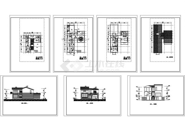 某二层带地下室框架结构私人别墅设计cad全套建筑方案图（甲级院设计）-图一