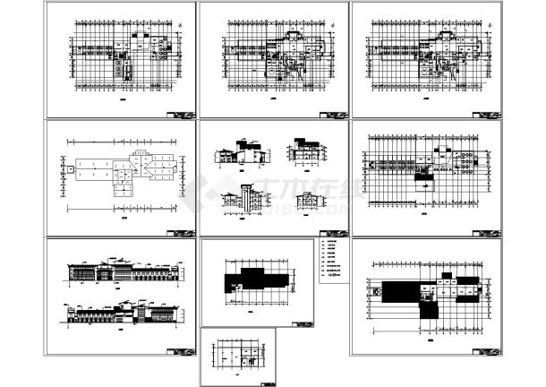 某三层带地下层框架结构温泉度假别墅设计cad全套建筑施工图（标注详细）-图二