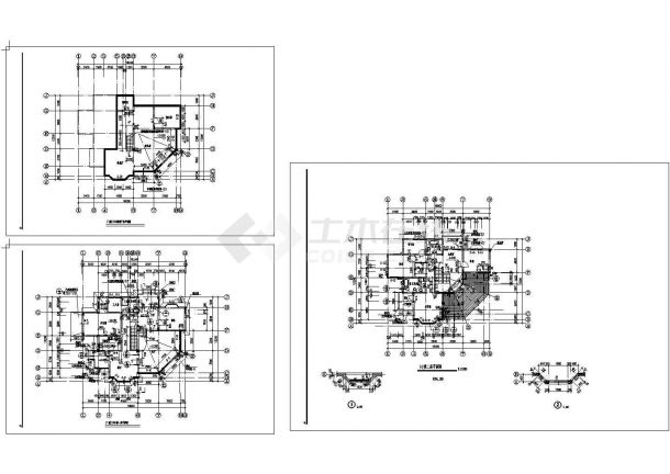 某二层带地下层框架结构山庄别墅设计cad平面施工图（甲级院设计）-图一