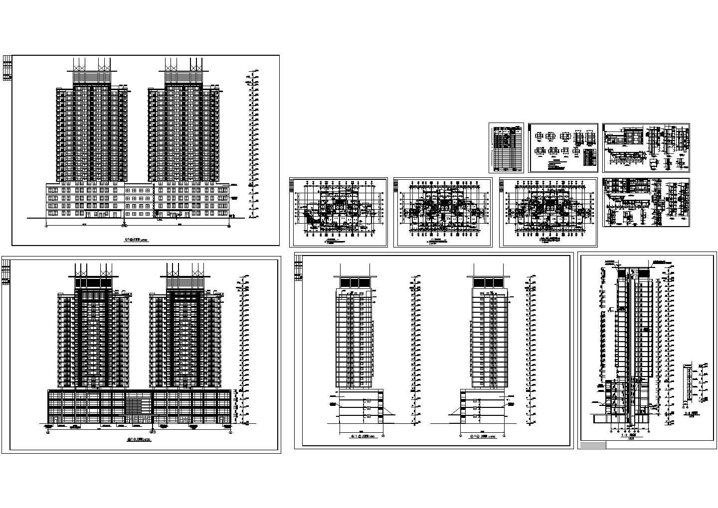 陈家庄某地多层商住楼全套施工设计cad图（含厨房墙身剖面详图）