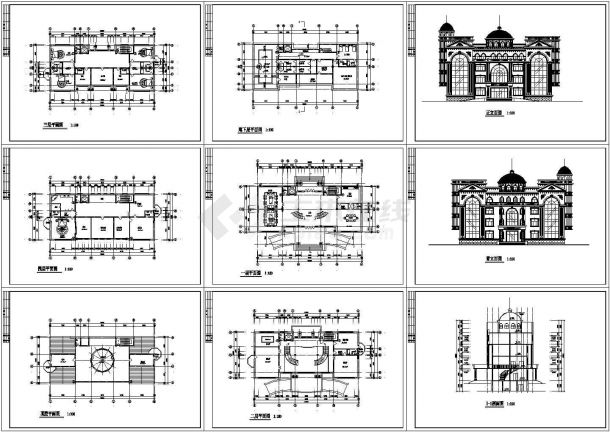 世财滨江音乐花园联体别墅（四层框架结构）设计cad全套建筑施工图（甲级院设计）-图一