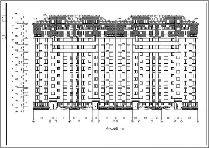 8900平米12层框架结构住宅楼全套建筑设计CAD图纸_图1