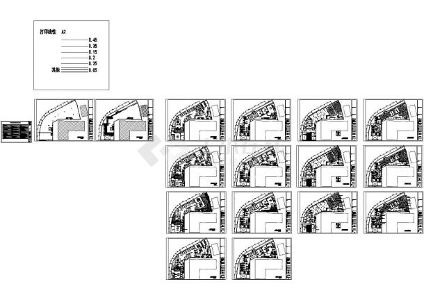 某汽车现代风格办公室设计施工图（含效果图)CAD-图二