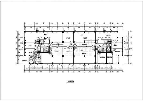 台州市某小区26层商住公寓楼全套平面设计CAD图纸（1-2层商用）-图二