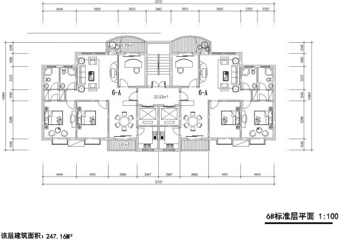 苏州市朗斯花园小区住宅楼的标准层平面设计CAD图纸（7张）_图1