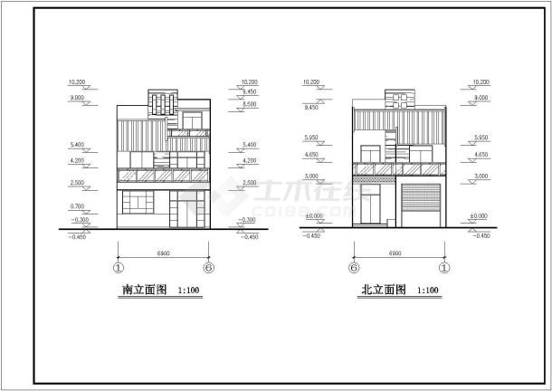 厦门市某别墅区3层混合结构单体别墅建筑设计CAD图纸（含总平面图）-图一