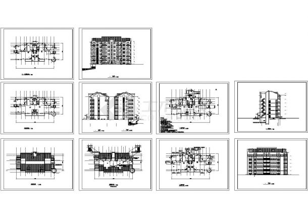 武汉东湖行吟水榭豪宅（六层带阁楼）设计cad全套建施图纸（标注详细）-图一