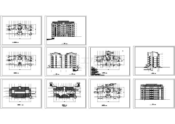 武汉东湖行吟水榭豪宅（六层带阁楼）设计cad全套建施图纸（标注详细）-图二