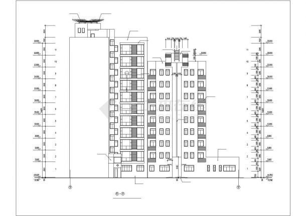 重庆市某小区12层框架结构商住楼建筑设计CAD图纸（2套方案/底层商铺）-图一