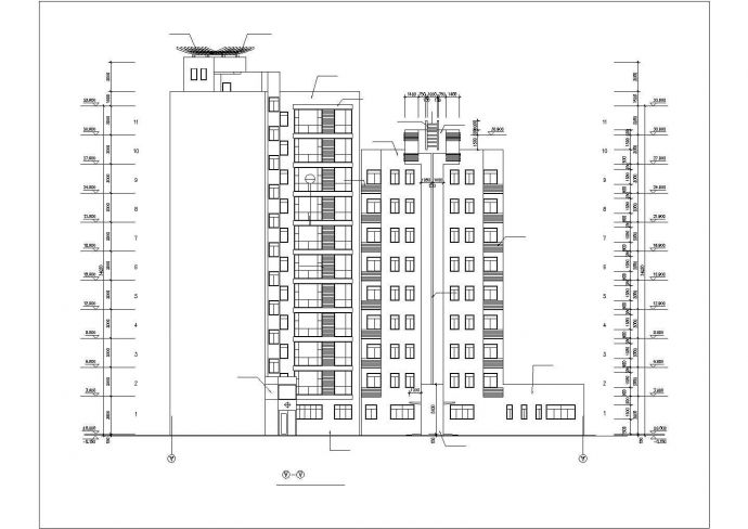 重庆市某小区12层框架结构商住楼建筑设计CAD图纸（2套方案/底层商铺）_图1