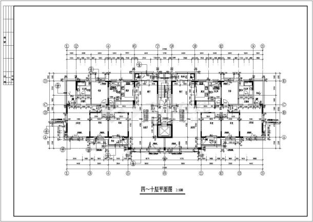 8200平米12层框架结构住宅楼建筑设计CAD图纸（不含跃层）-图二