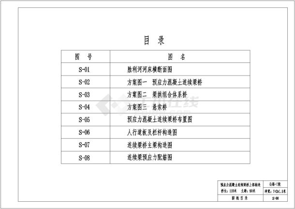 [学士]预应力混凝土连续箱梁30+50+30m设计.全套 cad-图一