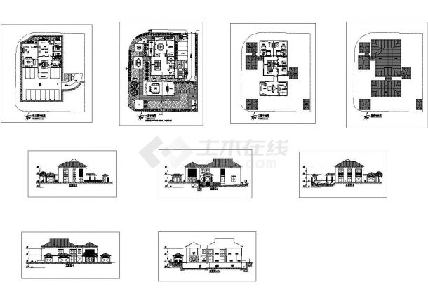 某二层带地下层框架结构新加坡设计的豪华别墅cad全套建筑施工图（大院设计）-图一