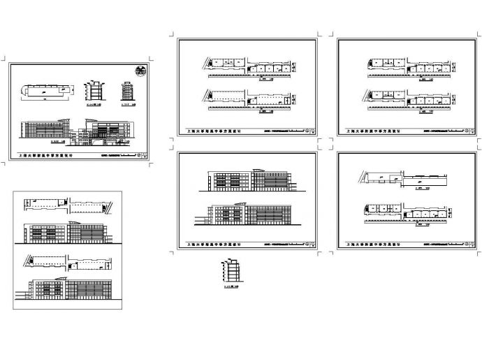 某五层大学附属中学教学楼建筑方案图cad_图1