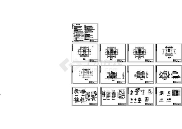 某三层框剪结构乡村别墅（718.3㎡）设计cad全套建筑施工图（含设计说明）-图一