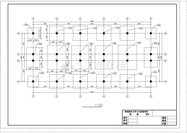 3600平米6层框架结构宾馆建筑设计CAD施工图-图一