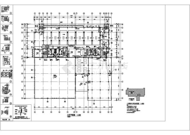 某地三层文化体育馆建筑设计方案图.-图一