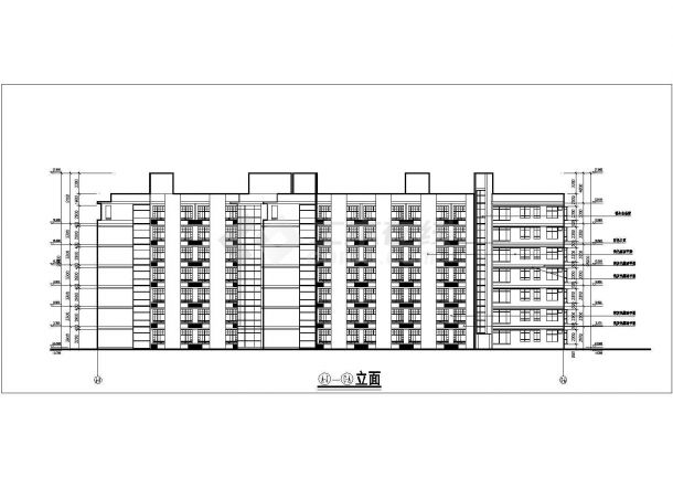 石家庄市某大学8层框架结构宿舍楼建筑设计CAD图纸（含地下1层）-图一