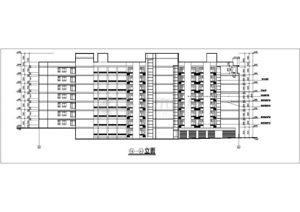 石家庄市某大学8层框架结构宿舍楼建筑设计CAD图纸（含地下1层）-图二