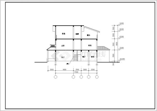 280平米3层框架结构独栋别墅全套建筑设计CAD图纸-图一