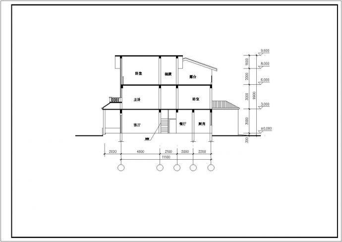 280平米3层框架结构独栋别墅全套建筑设计CAD图纸_图1