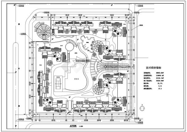 [南京]高层住宅小区平面绿化规划cad设计施工图纸-图一