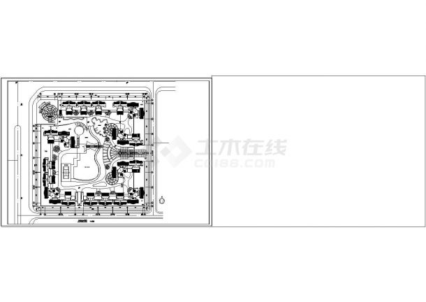 [南京]高层住宅小区平面绿化规划cad设计施工图纸-图二
