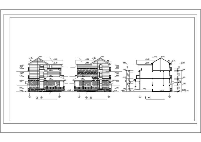 3+1夹层8户联排别墅建筑施工图_图1