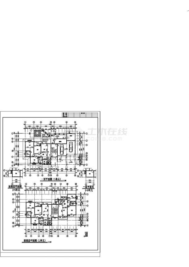 大川水岸住宅楼CAD建筑扩初图-图二
