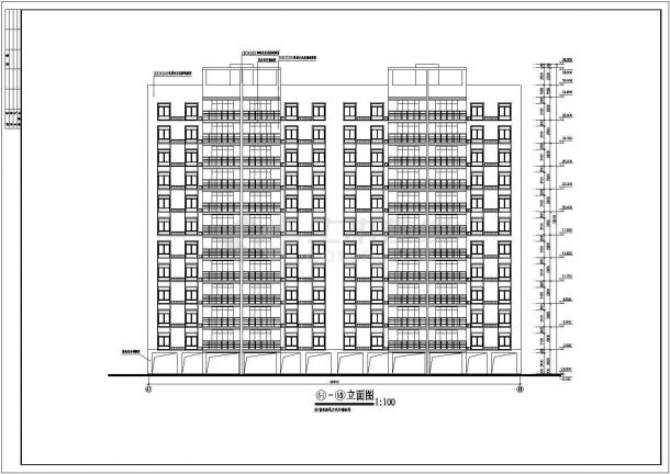 8400平米11层框架结构住宅楼建筑设计CAD图纸（ 不含架空层）-图一